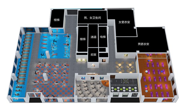 1500平方健身房配置方案-广西好博体育健身器材有限公司