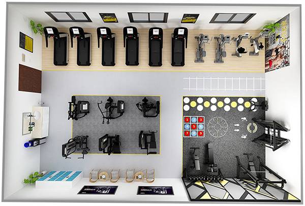 120平方健身房配置方案-广西好博体育健身器材有限公司